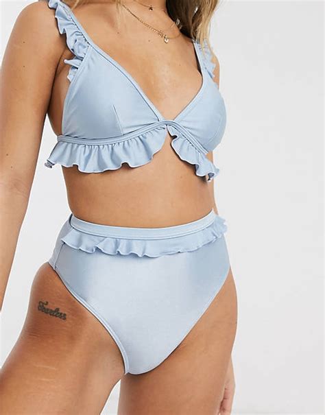 Miss Selfridge Bikini Set In Blue Asos