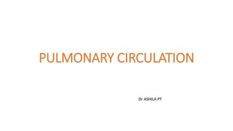 Pulmonary Circulation Pptx