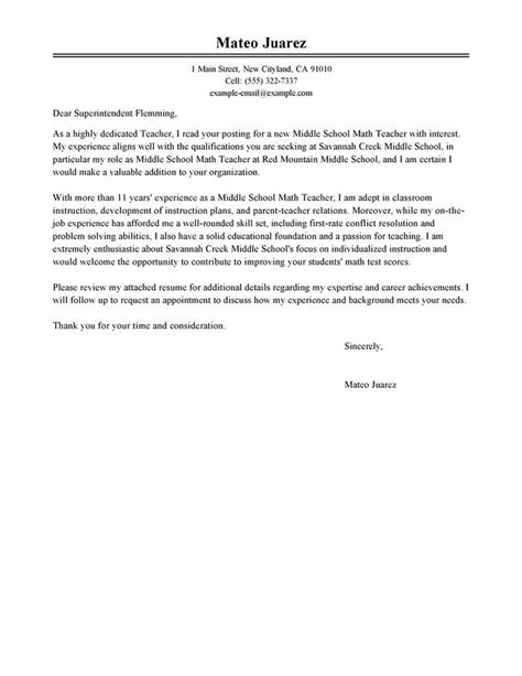 Best Teacher Cover Letter Examples Livecareer First Grade Teachers Teaching Letters Exam