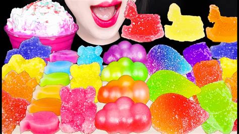 Asmr Rainbow Desserts Kohakuto Cloud Jelly Eating