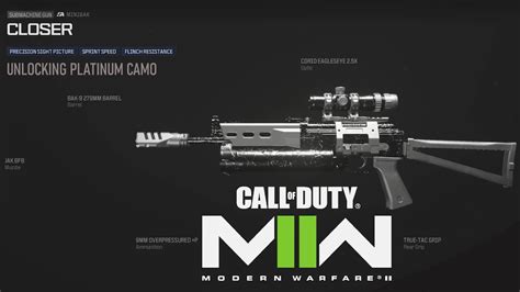 Call Of Duty Modern Warfare Unlocking Platinum Camo Minibak Smg