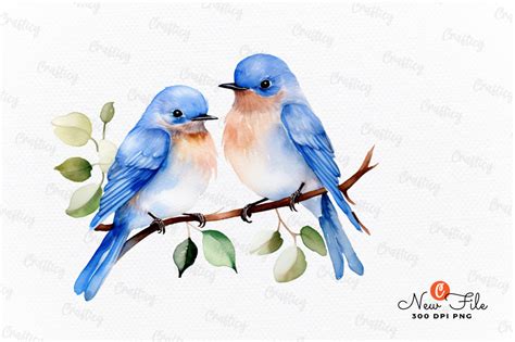 Bluebird Watercolor Clipart Bundle Graphic By Graftify Creative Fabrica