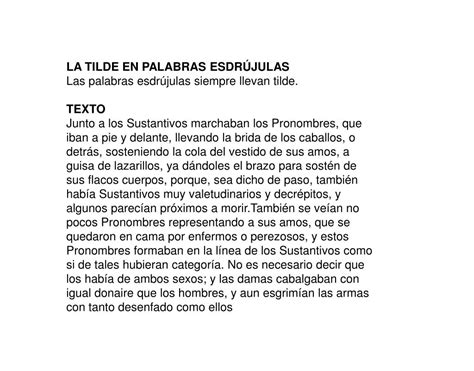 Texto Con Palabras Esdrujulas Que Son Las Palabras Esdrujulas Reglas Ejemplos Y Ejercicios