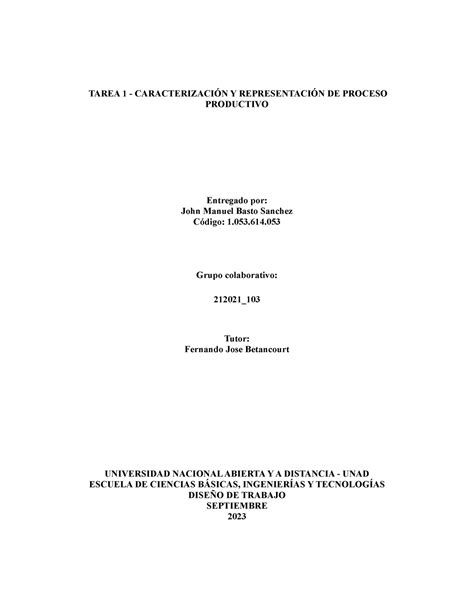 Tarea 1 John Basto TAREA 1 CARACTERIZACIÓN Y REPRESENTACIÓN DE