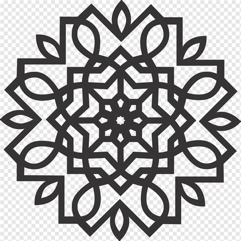 Mandala Hias Dekoratif Geometris Pola Konsentris Pola Ornamen