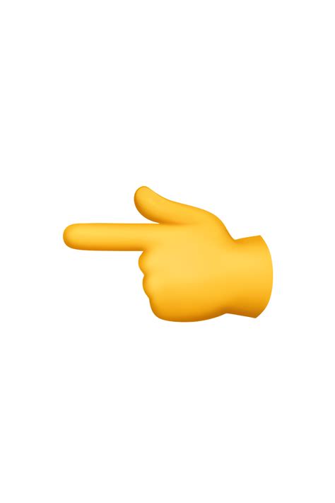 A Yellow Hand Pointing At Something On A White Background