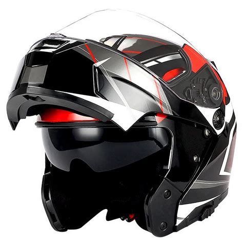 Storm Motorcycle Modular Full Face Helmet Street Bike Flip Up Dual