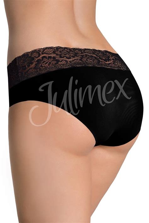 Julimex Lingerie Dame Slips Unterhose Tief Schwarz DUmalDU