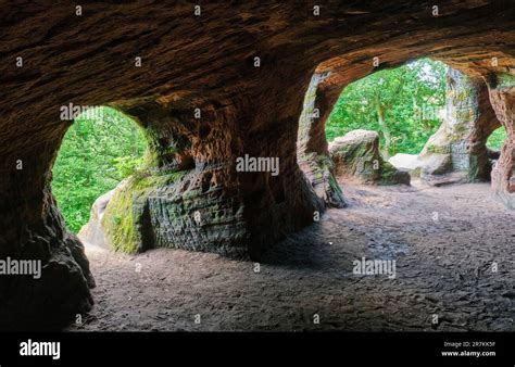 Inside Nannys Rock Caves Kinver Edge Kinver Staffordshire Stock
