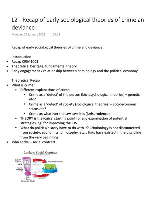 L2 Recap Of Early Sociological Theories Of Crime And Deviance Recap Of Early Sociological