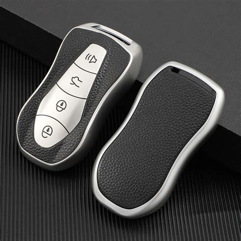 TPU Leather Car Remote Key Case Cover Keychain For Geely Azkarra