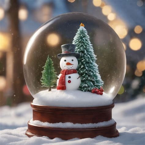 Globo de nieve navideño realista con masa de nieve Foto Premium