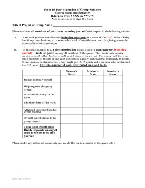 Fillable Online Peer Evaluation Form 5 Docx Peer Evaluation Form