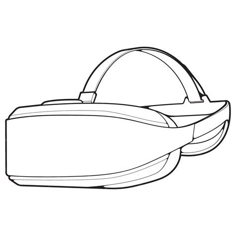 Premium Vector Virtual Reality Headset Outline Drawing Vector Virtual Reality Headset Drawn In