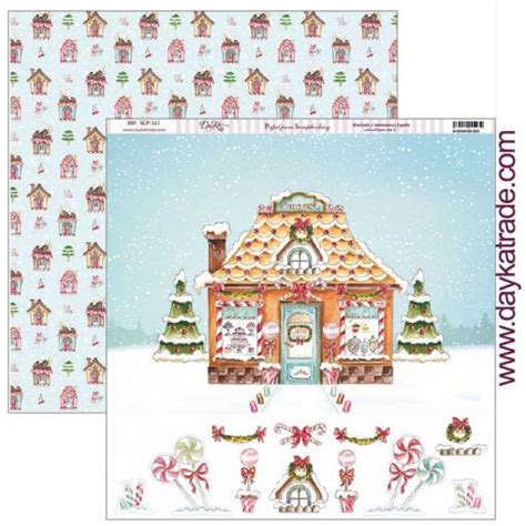 SCP 341 Papel scrap colección VIVE LA NAVIDAD CASITA DULCE Dayka Trade