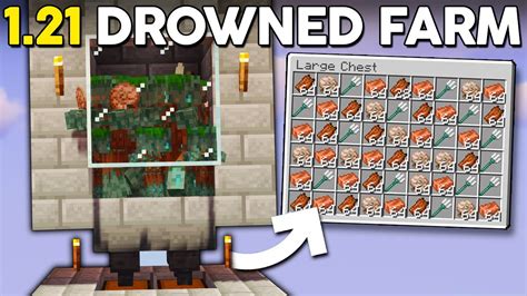 Best Minecraft Drowned Farm Youtube