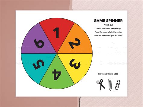 Printable Game Spinner Board Game Pieces Template Board Game | Etsy