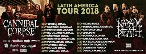 CANNIBAL CORPSE Y NAPALM Confirman fechas por Latinoamérica 2018