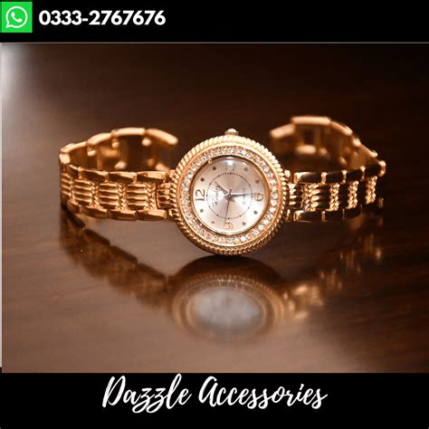 Golden Beautiful Ladies Watch Dazzle Accessories