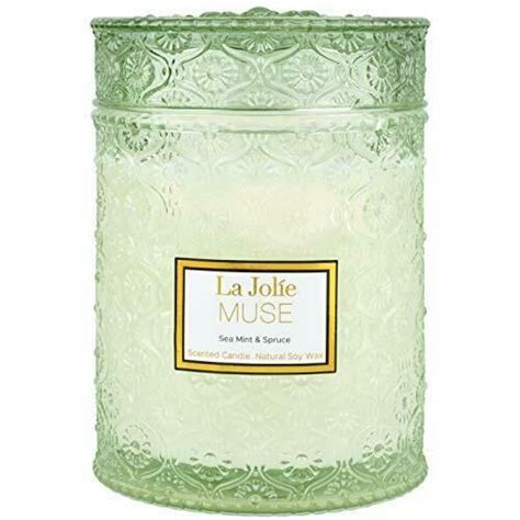 La Jolíe Muse Sea Mint Spruce Scented Candle 100 Natural Soy Candle