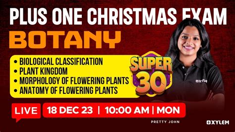 Plus One Christmas Exam Botany Super Xylem Plus One Youtube