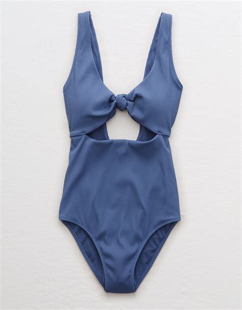 Aerie Ribbed Knot One Piece Swimsuit