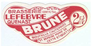 Flaschenetikett Biere De Table Brune Quenast Brouwerij Lefebvre