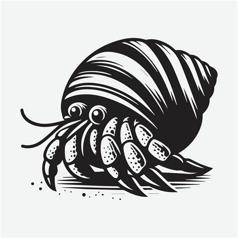 Print Majestic Hermit Crab Silhouette A Stunning Coastal Creature In