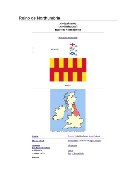 Reino De Northumbria Pdf Edad Media Temprana Inglaterra Anglosajona