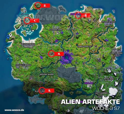 Semana De Artefactos Alien Genas De Fortnite Todas Las Ubicaciones