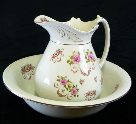 Antique Pitcher And Bowl Set Antique English Pitcher Bowl Set Lg