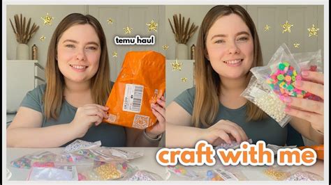 Craft With Me Temu Bead Haul And Making Bracelets Phone Charms Youtube