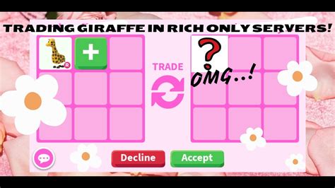 Trading Giraffe In Rich Only Adopt Me Servers Wfl Youtube