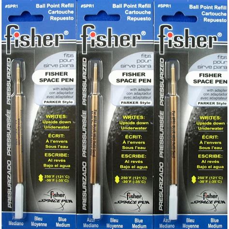 3 PACK Fisher Space Pen Ballpoint Pressurized Refills Medium Point ...