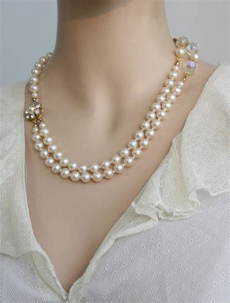 Pearl Bridal Necklace Vintage Necklacevictorian Bridal Etsy