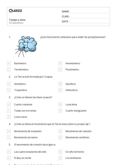 50 Clima And Estaciones Hojas De Trabajo Para Grado 4 En Quizizz Gratis E Imprimible
