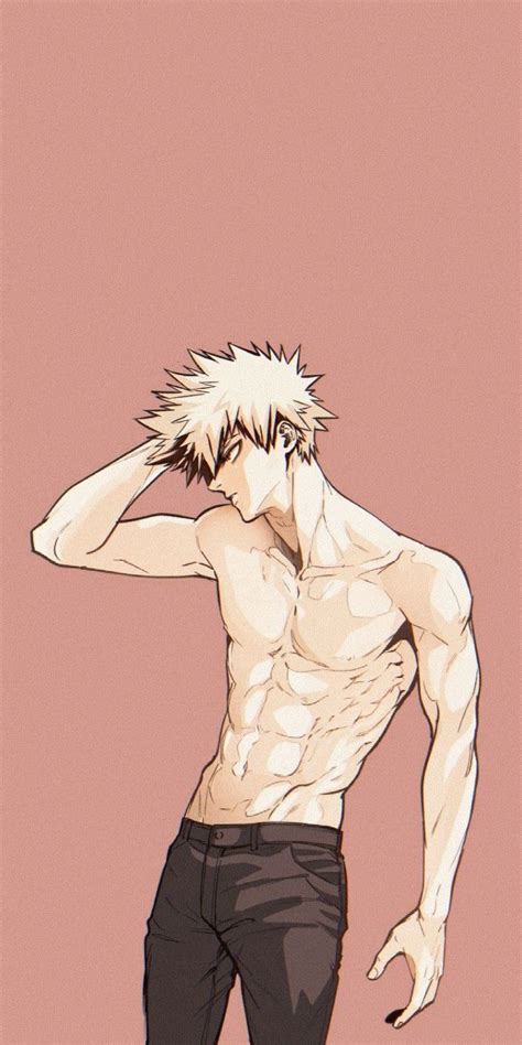 An Anime Character With His Shirt Off And No Shirt On Standing In