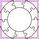 10 Piece Jigsaw Puzzle Templates - Circles Made of Ten Puzzle Pieces Clip Art