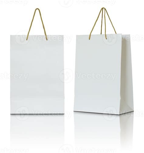 White Paper Bag Isolated With Reflect Floor For Mockup 10794071 Png