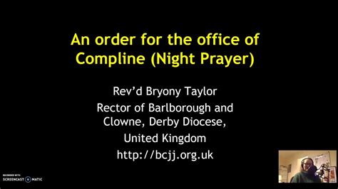 A simple service of Compline (Night Prayer) - YouTube