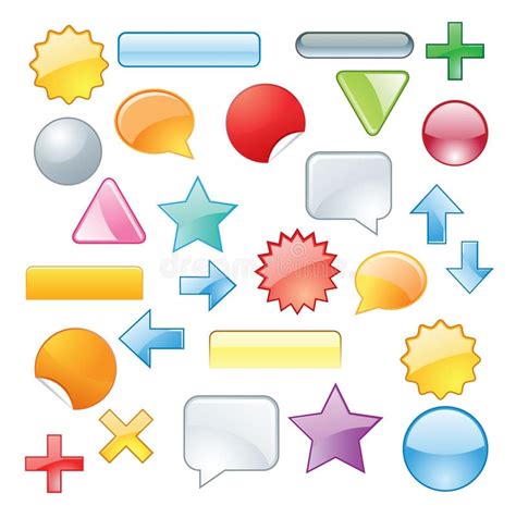 Set Colored Symbols Stock Vector Illustration Of Oblong 13572633