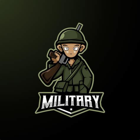 Vetor De Design De Logotipo De Mascote Militar Soldado Legal