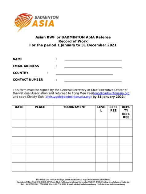 Bwf Technical Officials Resources Referees Manual Doc Template