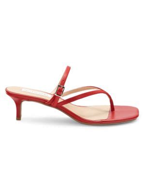 Saks Fifth Avenue Lily Kitten Heel Leather Sandals On Sale Saks Off Th