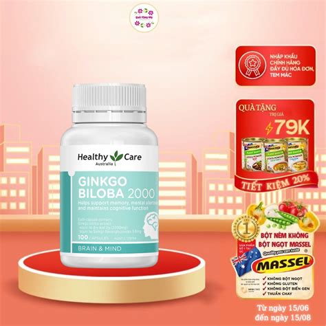 Viên Uống Healthy Care Ginkgo Biloba 2000mg hộp 100 viên Hỗ trợ các