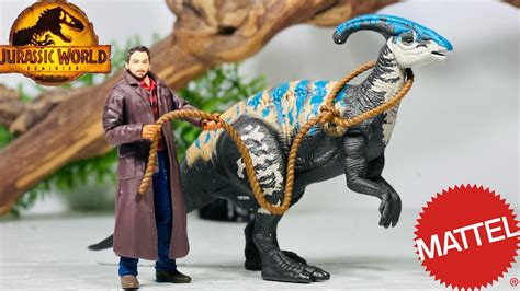 Mattel Jurassic World Dominion Owen And Parasaurolophus Review Dino Pack Youtube