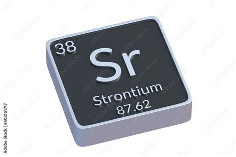 Strontium Sr Chemical Element Of Periodic Table Isolated On White