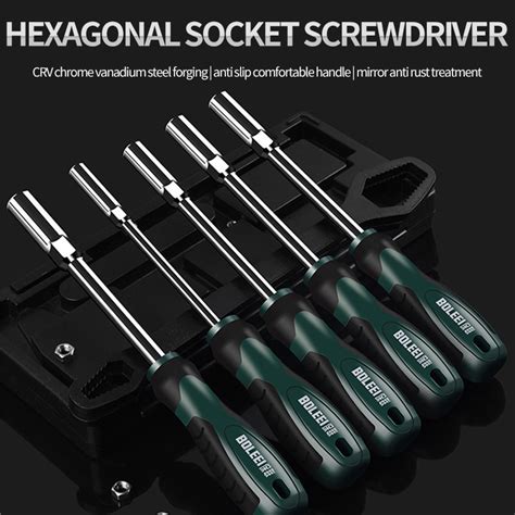 Metal Socket Driver Wrench Screwdriver Hex Nut Key Nutdriver Hand Tool