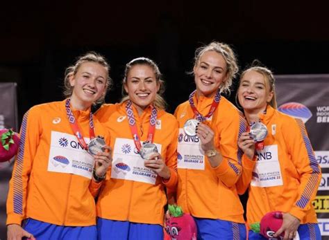 Dutch 4x400 Team Femke Bol Eveline Saalberg Lieke Klaver Lisanne