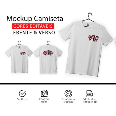 Mockup Camiseta Frente e Verso Editável PSD Elo7